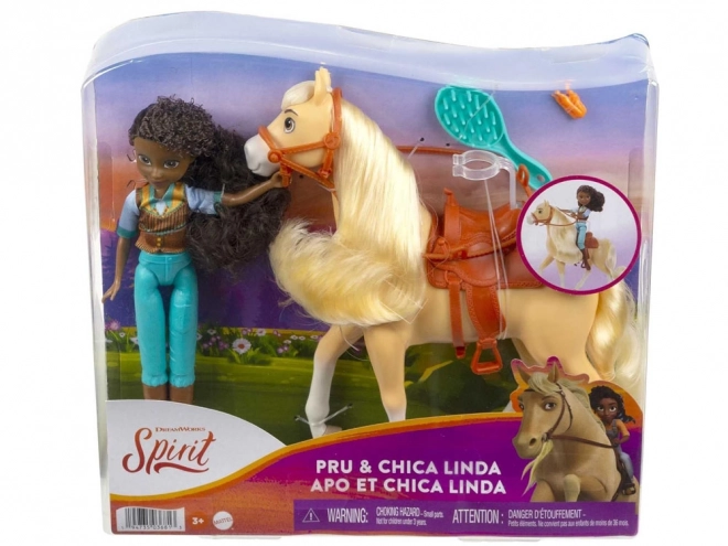 Lutka Spirit Pru in konj Šlicznotka od DreamWorks
