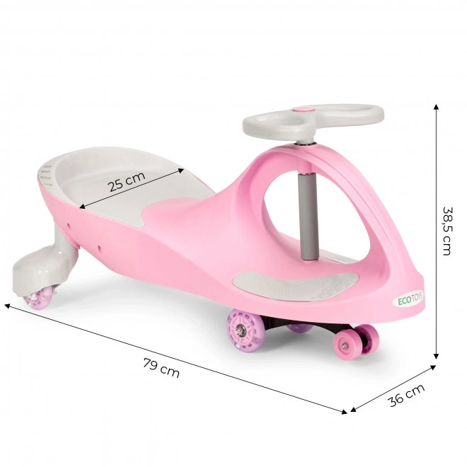 Vozilo s LED kolesi roza ECOTOYS