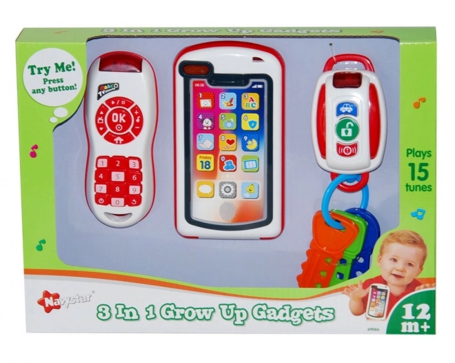Moja prva oprema 3v1, avtomobilski ključi, telefon in daljinec