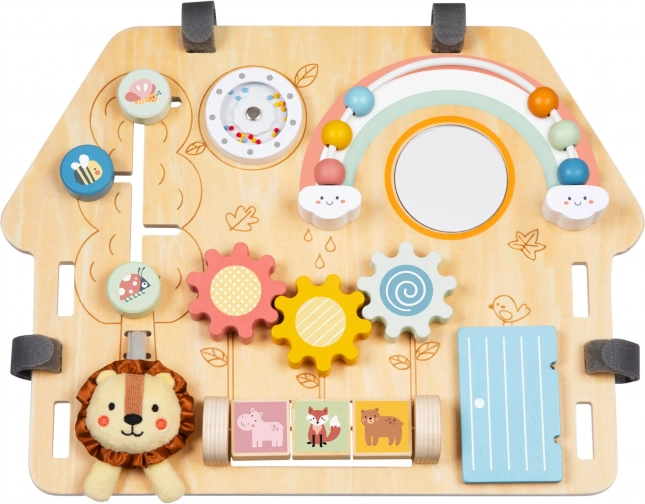 Tooky Toy Velika Lesena Manipulacijska Tabla Hiša - Aktivnostni Center