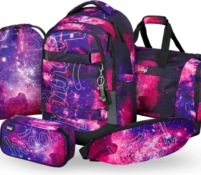 Set Baagl Galaxy: nahrbtnik, peresnica, vrečka, športna torba