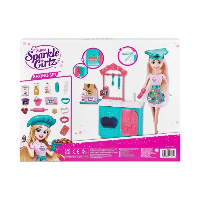 Pekovska garnitura Sparkle Girlz s punčko 27 cm