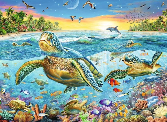 Ravensburger sestavljanka Plavaj z morskimi želvami 100 koščkov