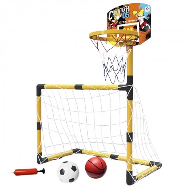 Woopie športni set 2v1 košarka in nogometni gol