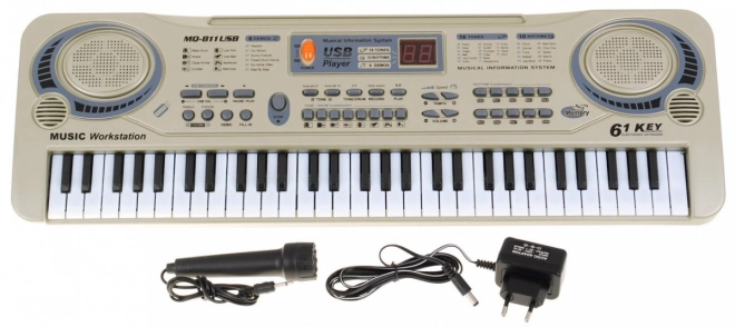 Bežna tipkovnica za otroke 5+ Mikrofon + snemanje + USB MP3 - model št. 811