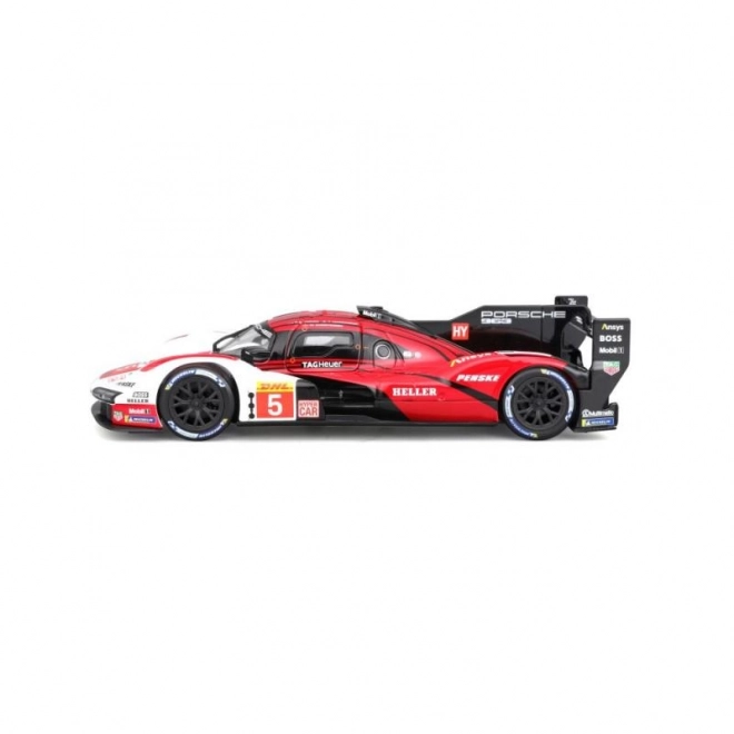 Bburago 1:24 Racing - Porsche 963 - Bel/Rdeč #5