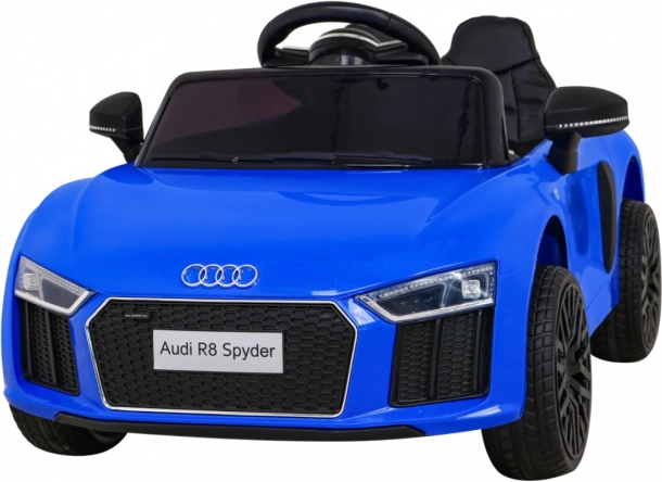 Električni avtomobilček AUDI R8 Spyder za otroke – moder z daljinskim upravljanjem, EVA kolesi in MP3