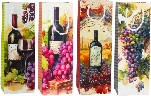 Papirnata darilna vrečka za vino 35 x 12 x 9 cm