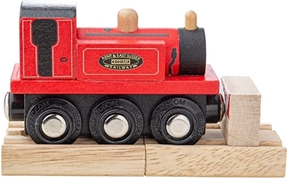 Bigjigs Rail lesena lokomotiva Terrier rdeča