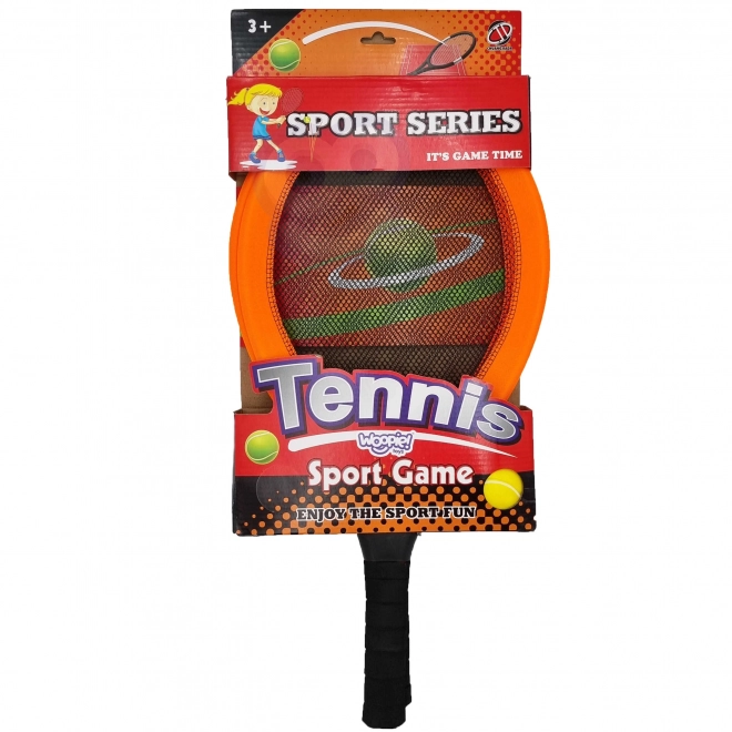 Woopie velike loparje za tenis in badminton za otroke set z žogico in košaro