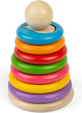 Bigjigs Toys vstavljiva lesena stolpna igra s oblikami