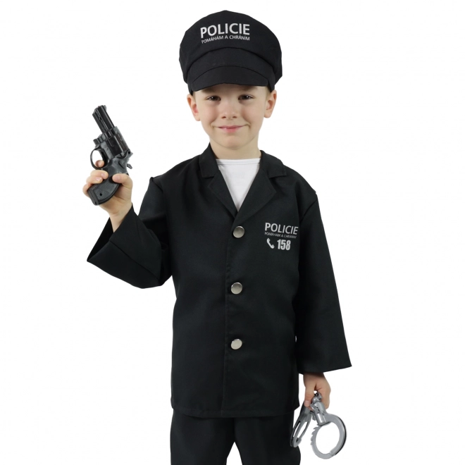 Otroški kostum policist s čepico - češki napis (S)