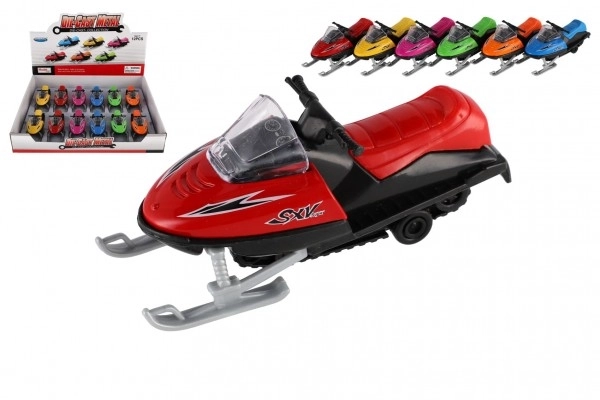 Igrača snežni skuter kovina/plastika 13 cm, na navijanje, 6 barv