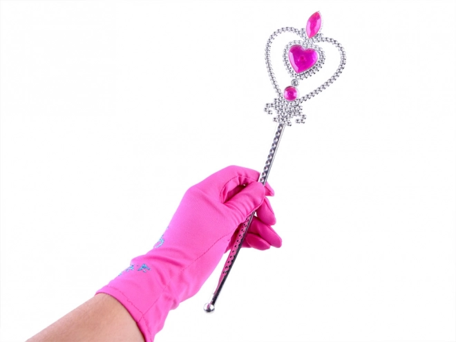 Kostumski set Princesa s krono in pletenico – Rožnata