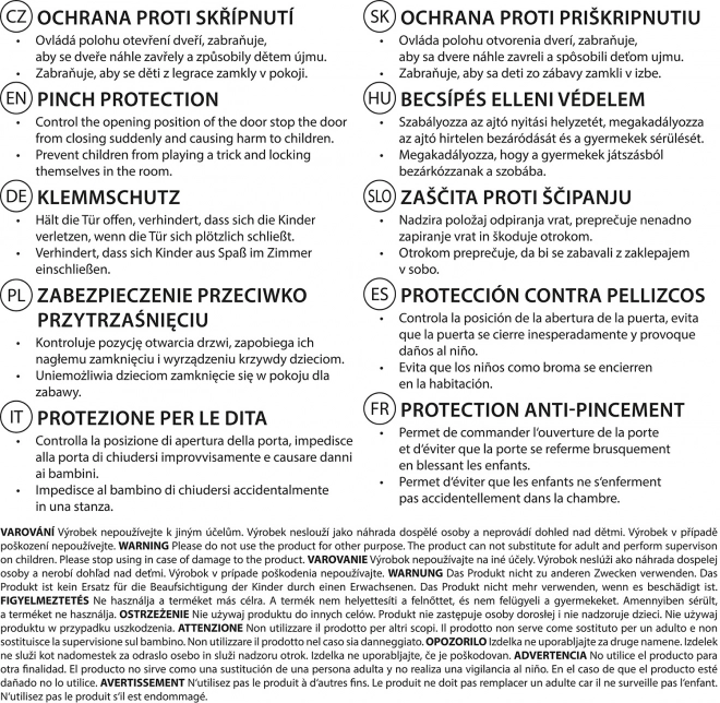 Zaščita proti priprtju, bela