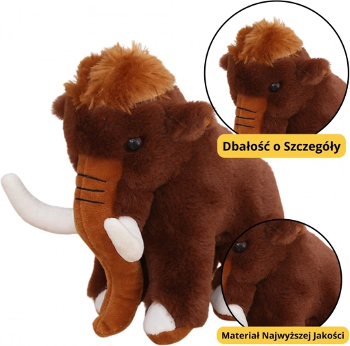 Plišasti mamut rjave barve 20 cm