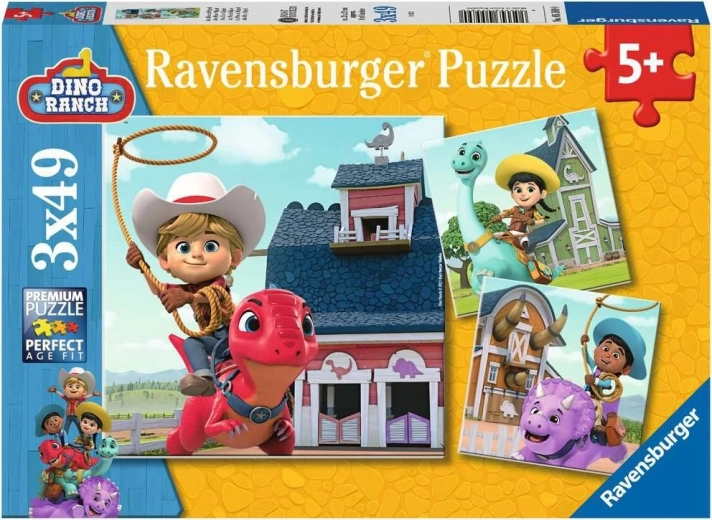 Ravensburger sestavljanka Dino Ranch 3×49 kosov