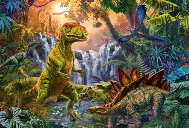 SCHMIDT Puzzle Dinozavri 4v1 v pločevinastem kovčku (60,60,100,100 kosov)