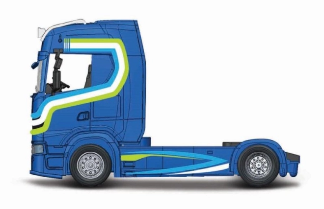 Bburago 1:43 Prevozniki Prilagojene Kabine Scania 770S – Moder