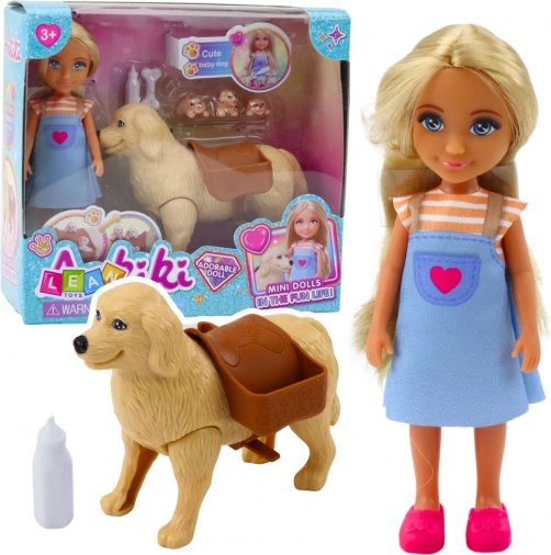 Set Mini Punčka Ankiki Pes s Mladički Kost