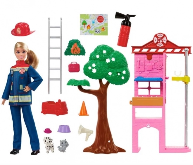 Lutka Barbie gasilka s priborom