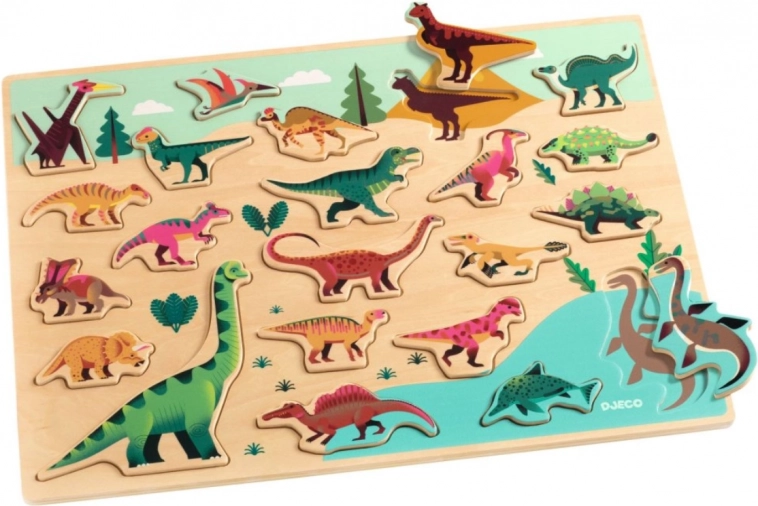 Djeco lesene sestavljanke dinozavri