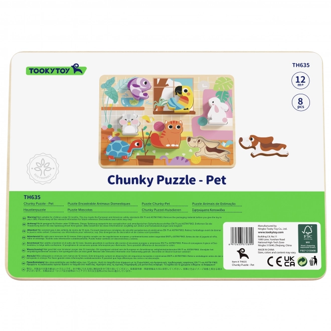 Tooky Toy lesene Montessori sestavljanke živalce za dom