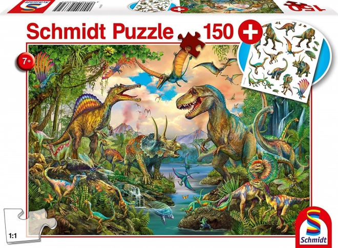 Sestavljanka dinozavri 150 koščkov + tetovaže SCHMIDT