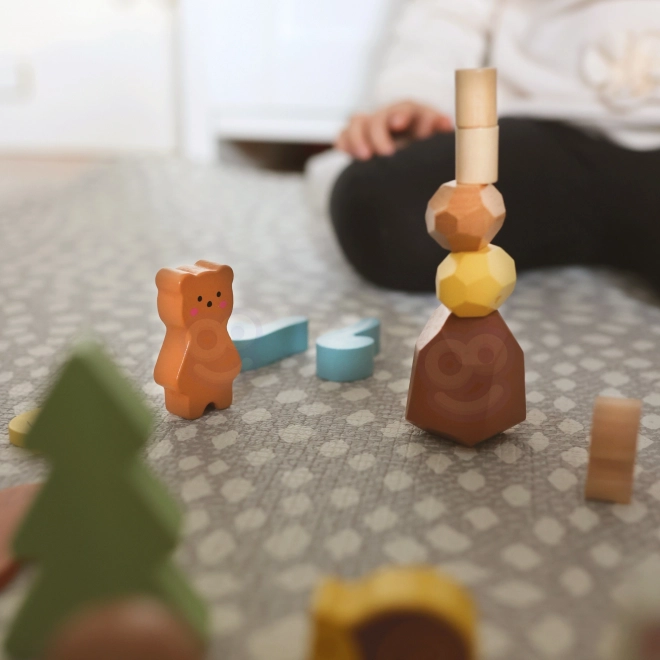 Gozdarski set z lesenimi kockami Tooky Toy