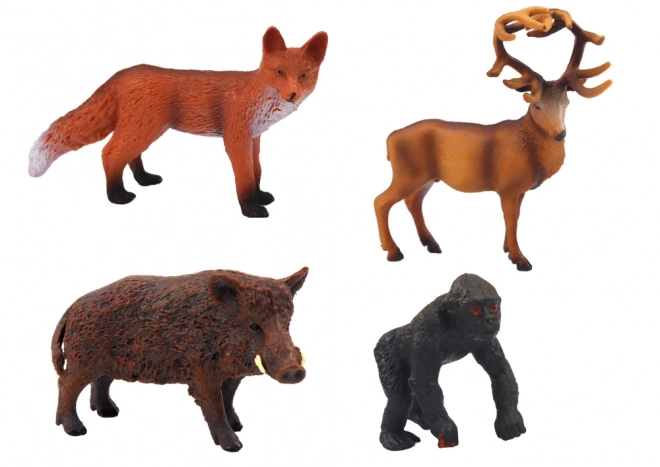 Set figur gozda Živali Jelen Divji prašič Lisica Gorila