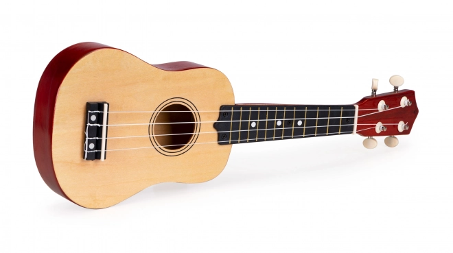 Otroški leseni ukulele s 4 najlonskimi strunami, rjavi ECOTOYS