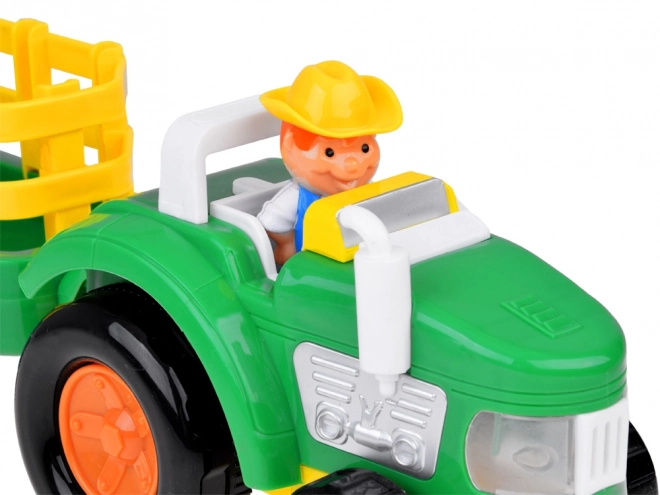 Kmetijski traktor s prikolico in živalmi zvok + svetloba ZA5390