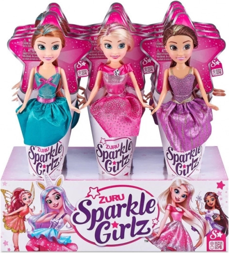 Punčka SPARKLE GIRLZ princesa v stožcu 10,5" – display 12 kos