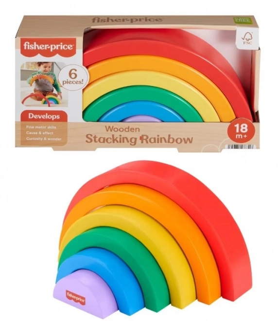 Fisher-Price lesena sestavljanka mavrica za otroke