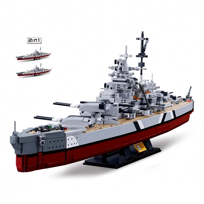 Sluban ModelBricks M38-B1102 Bojna ladja Bismarck 2v1