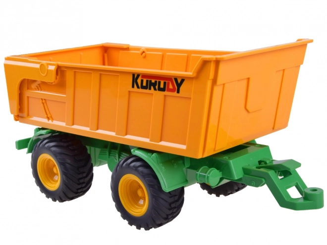 Daljinsko voden traktor z gumijastimi kolesi + prikolica RC0601