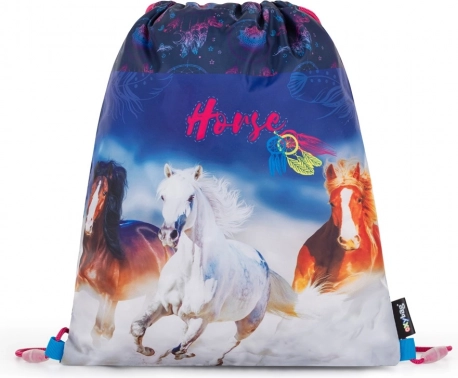 Vreča za telovadbo z motivom konj Oxybag 30 × 37 cm