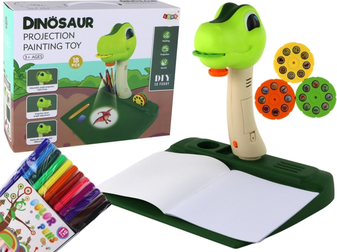 Otroški risalni projektor dinozaver z zvoki in dodatki