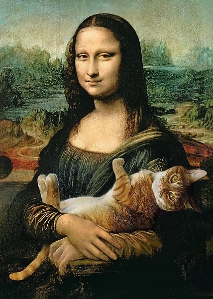 Uganka Mona Lisa z mačko Mruček, 500 kosov
