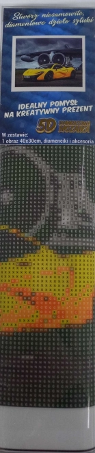 Diamantna slika rumeni športni avto na letališču 30x40 cm