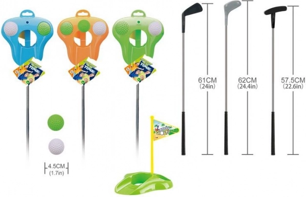 Golfni komplet s palico, žogicama in luknjo