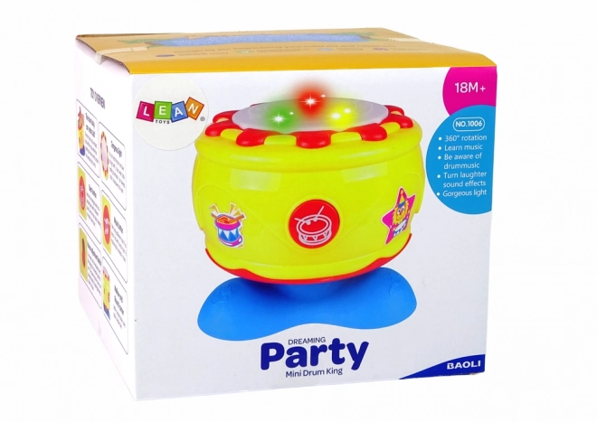 Velik interaktivni glasbeni boben s svetlobami 19 cm