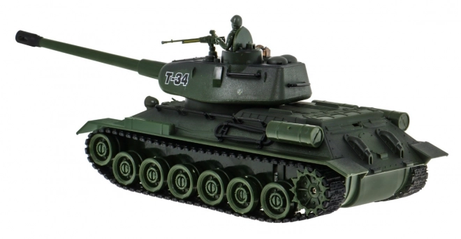 Daljinsko vodena 2 rezervoarja T-34 proti Tigru za otroke 3+ Strelni modeli 1:28 + Velika tankovska bitka + Svetlobni zvoki