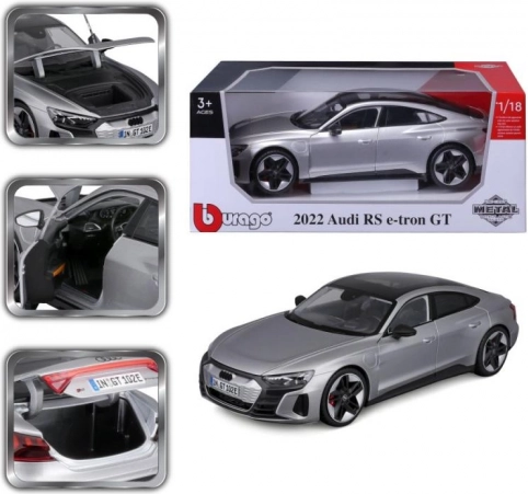 Kovinski model BBURAGO 1:18 AUDI RS e-tron GT – srebrn
