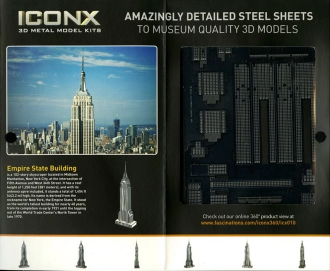 3D kovinski model Empire State Building METAL EARTH