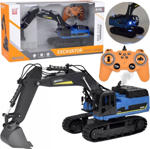RC gosenični bager s kadilnim efektom, zvoki in LED lučmi 2,4 GHz