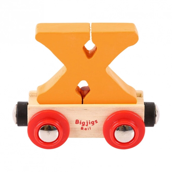 Bigjigs Rail leseni vagónek - Črka X