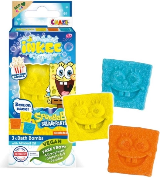 Mini pakiranje šumečih kopalnih bomb SPONGEBOB – 3×15 g