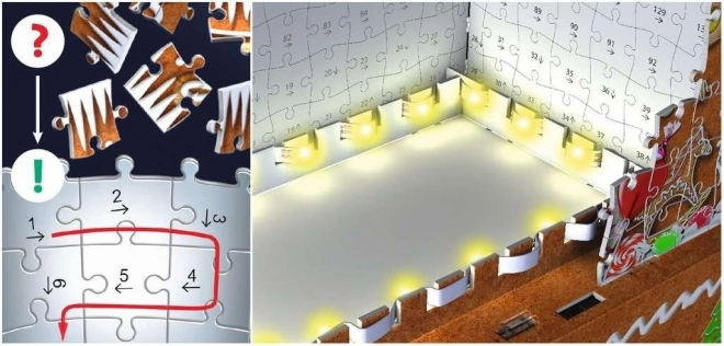 RAVENSBURGER Sijoča 3D sestavljanka Nočna izdaja Medena hiška 216 kosov