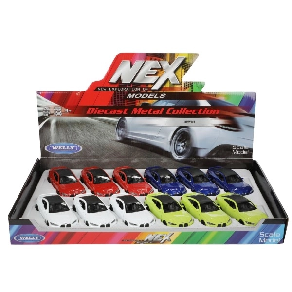 Auto Welly BMW M4 kov/plast 12cm 4 barve na povratni pogon